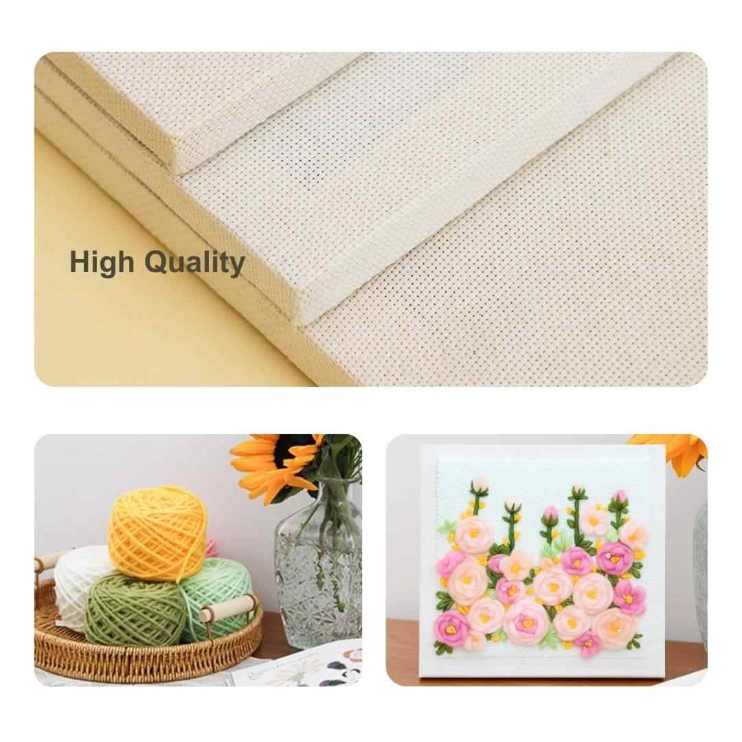 Beginner Blooming Garden Series Pink & Green Floral Punch Needle Kit - Easy Diy Gift