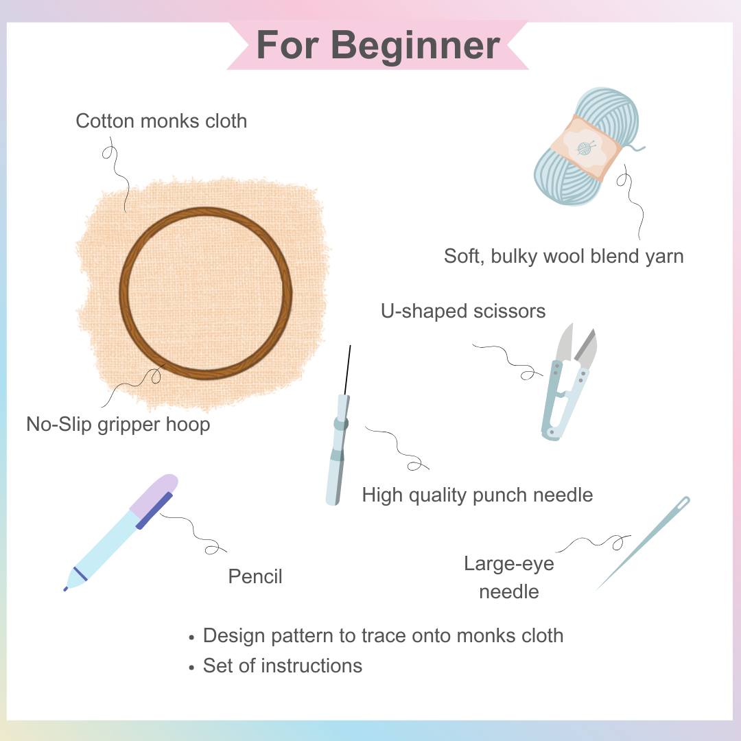 đ„Beginner Punch Needle Embroidery Kit - Easy DIY Cake