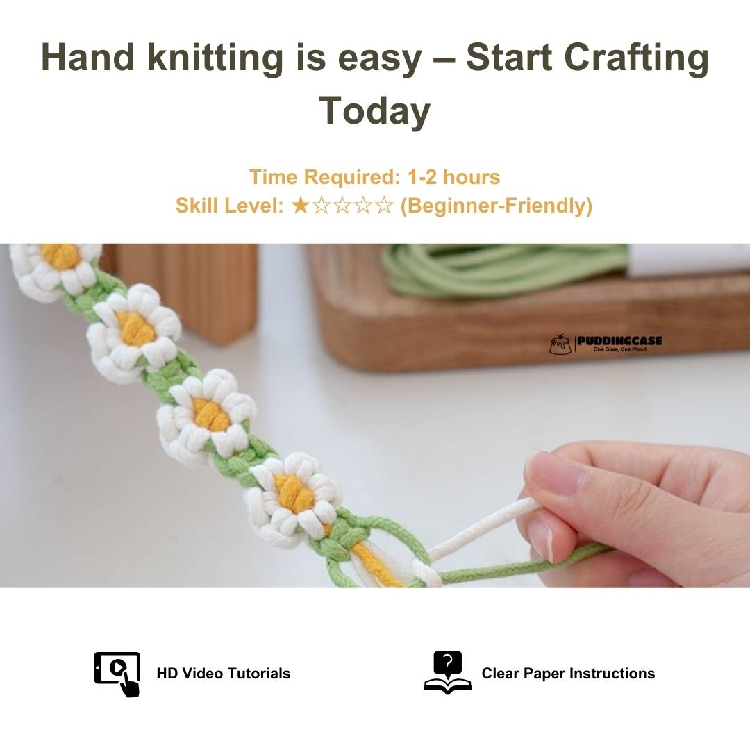 Little Daisy Flower Vine Phone Strap Keychain Easy Woven Diy Kit Beginner Weaving