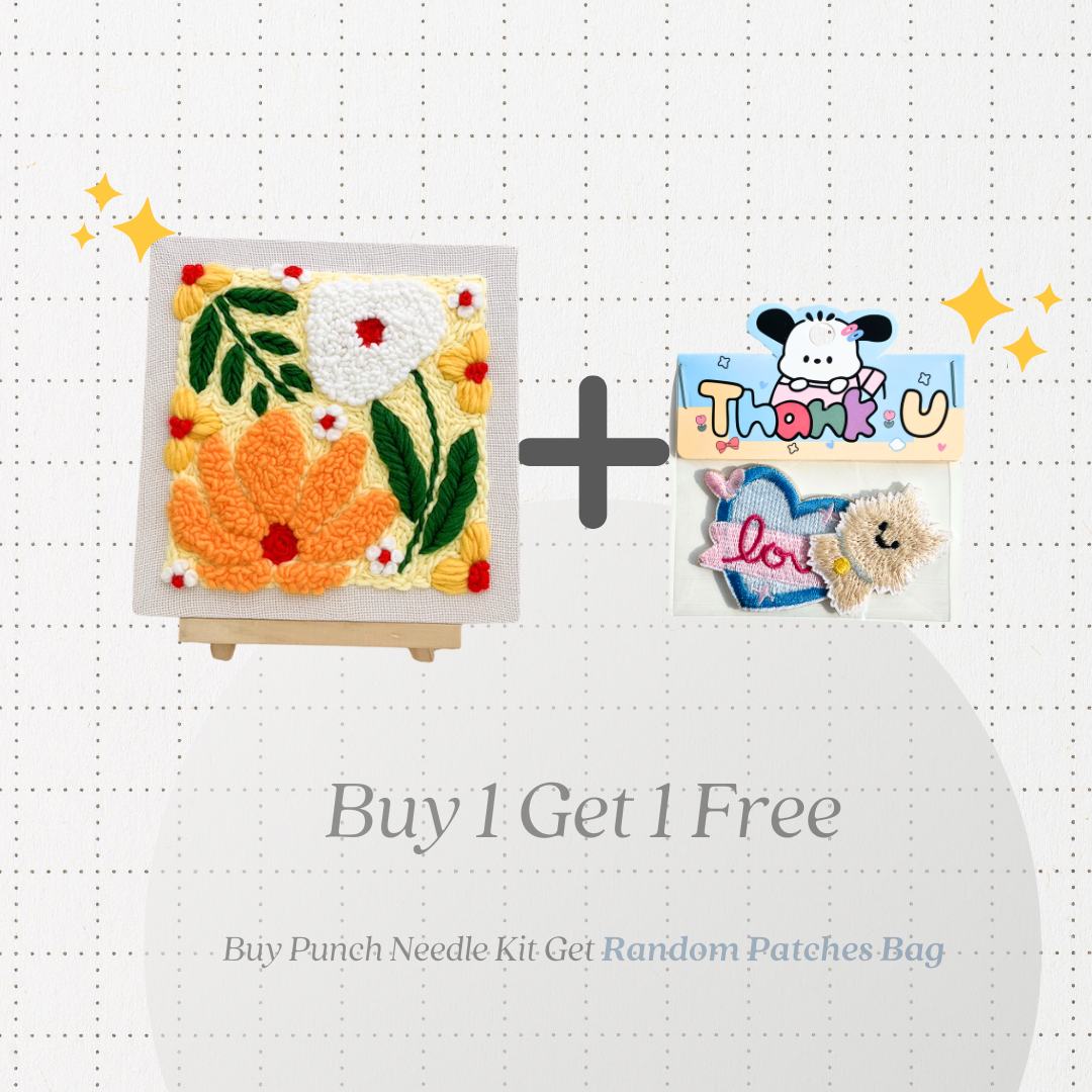 Beginner Punch Needle Embroidery Kit - Easy DIY Flower Collection