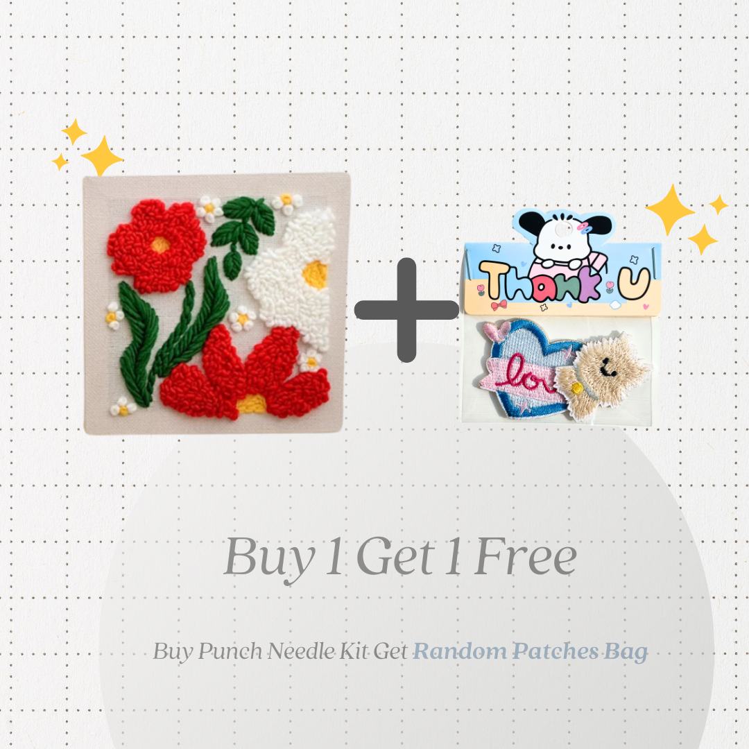 Beginner Punch Needle Embroidery Kit - Easy DIY Flower Collection