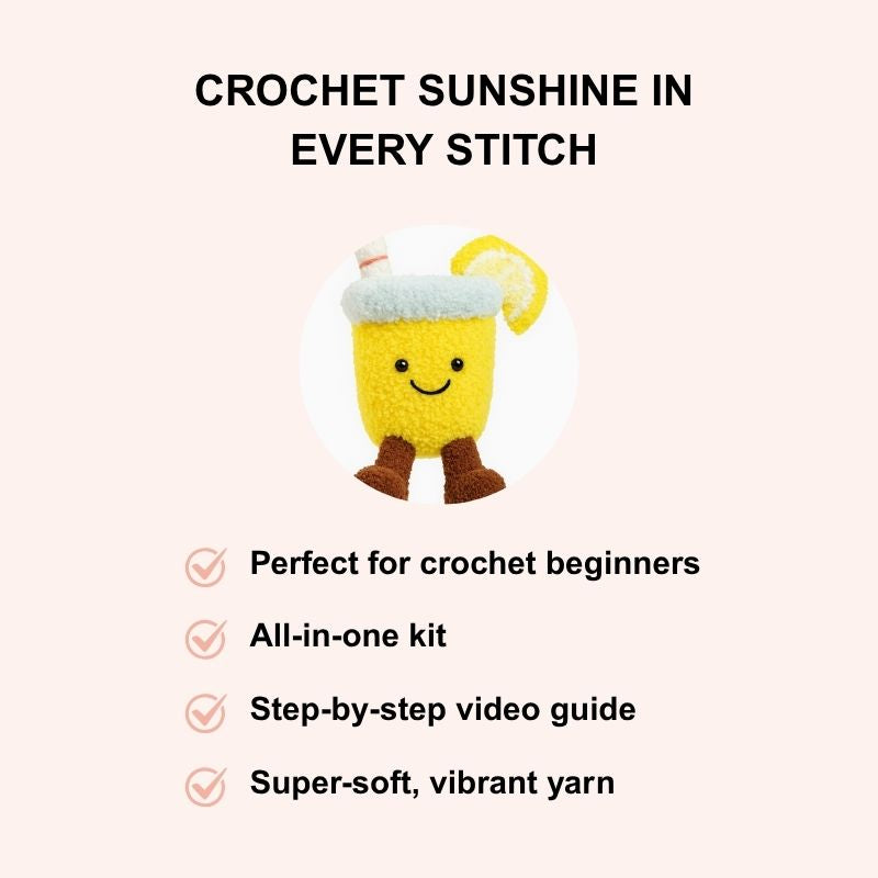 Amigurumi Handmade Lemon Water Crochet Toy – DIY Crochet Kit - Easy for Beginner