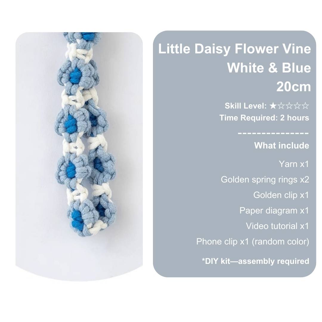 Little Daisy Flower Vine Phone Strap Keychain Easy Woven Diy Kit Beginner Weaving