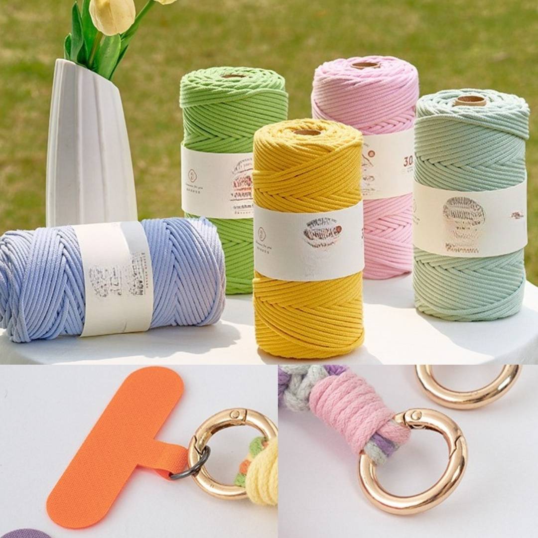 Little Daisy Flower Vine Phone Strap Keychain Easy Woven Diy Kit Beginner Weaving