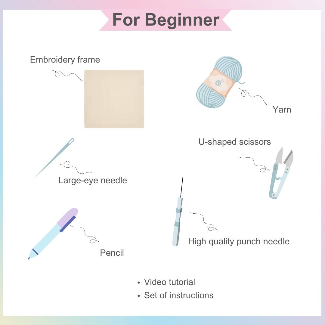 Beginner Punch Needle Embroidery Kit - Easy DIY Garden Breeze