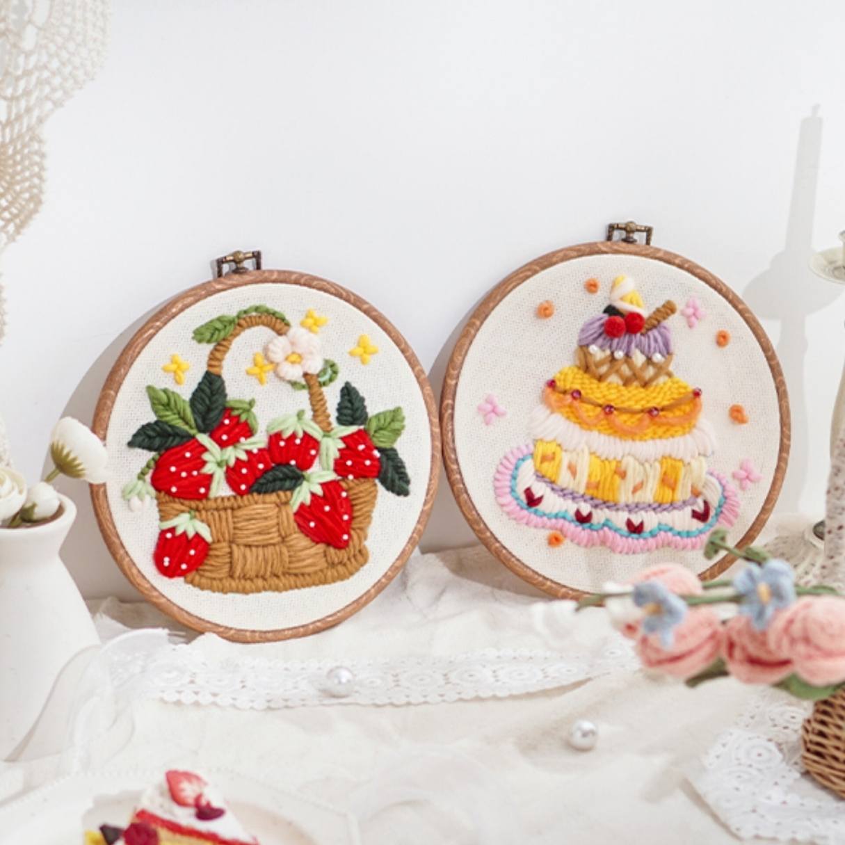 đ„Beginner Punch Needle Embroidery Kit - Easy DIY Cake