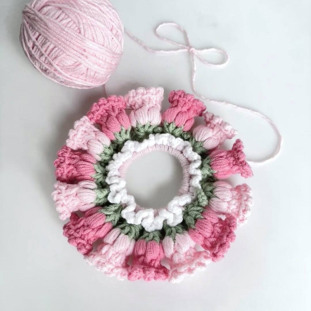 Tulip Wreath Crochet Set Easy DIY for Beginner Woven