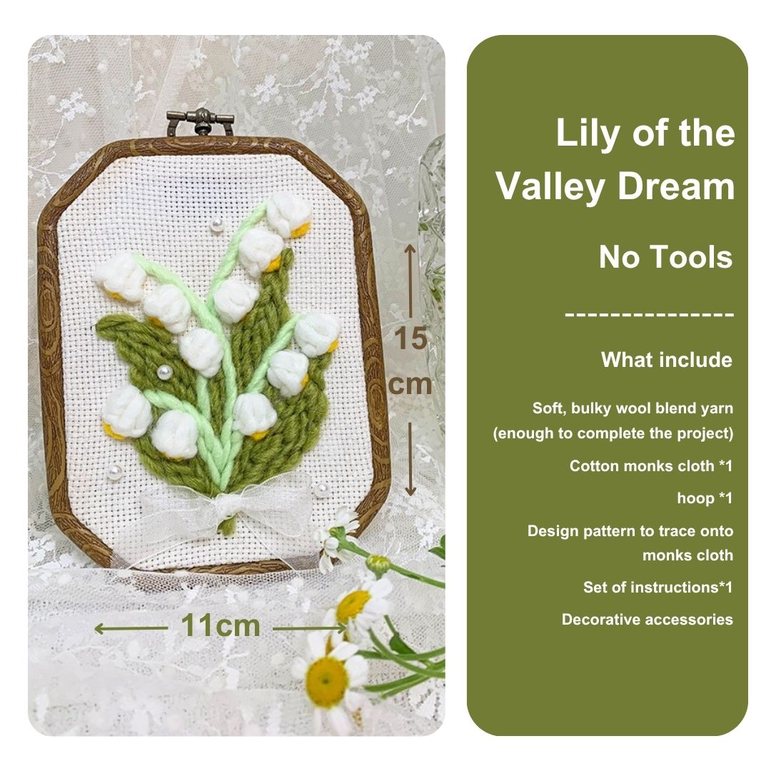 [New] Beginner Punch Needle Embroidery Kit - Easy DIY Lily of the Valley Dream