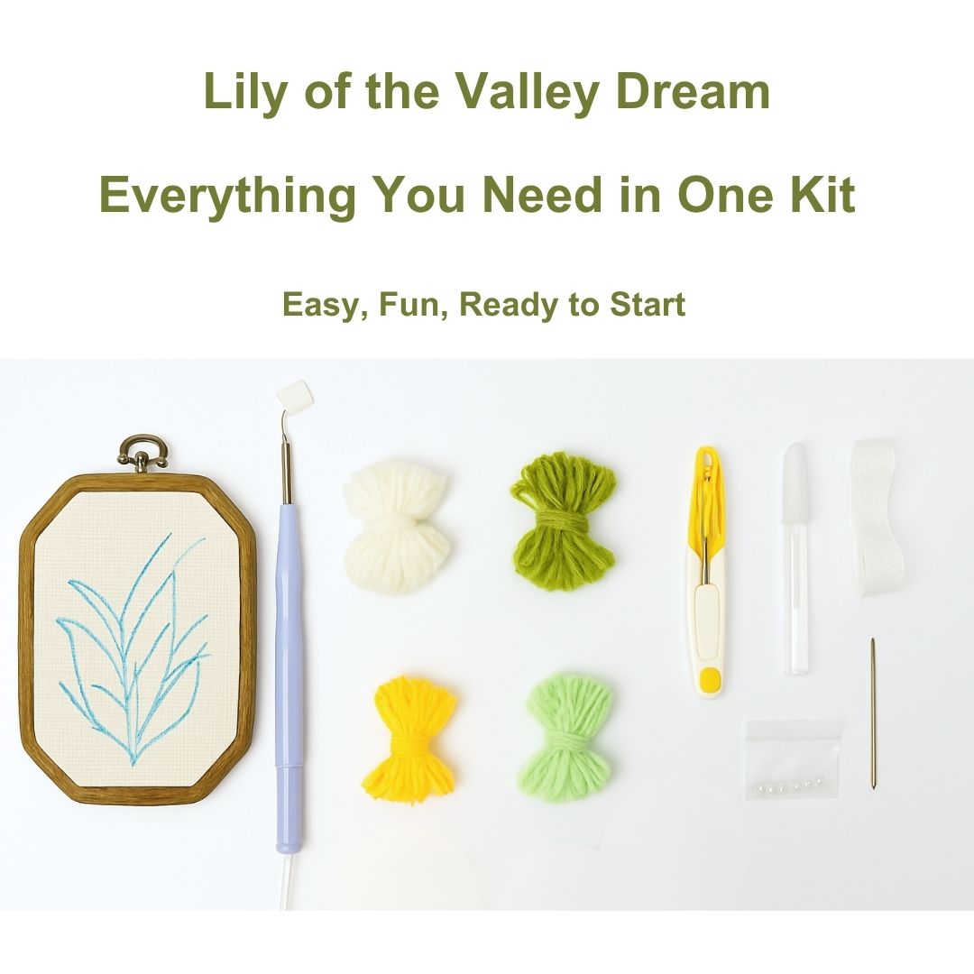 [New] Beginner Punch Needle Embroidery Kit - Easy DIY Lily of the Valley Dream