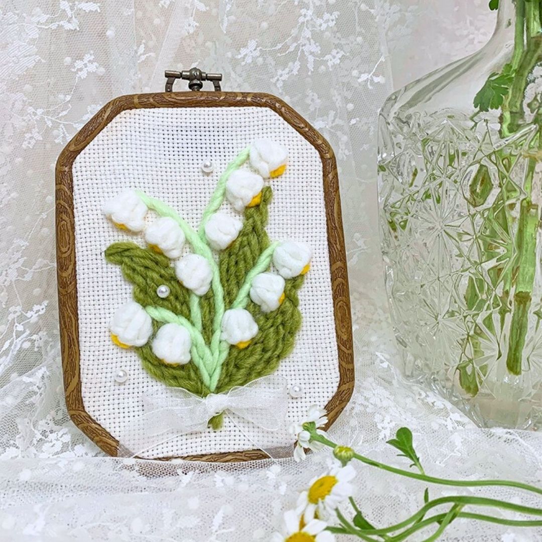 [New] Beginner Punch Needle Embroidery Kit - Easy DIY Lily of the Valley Dream