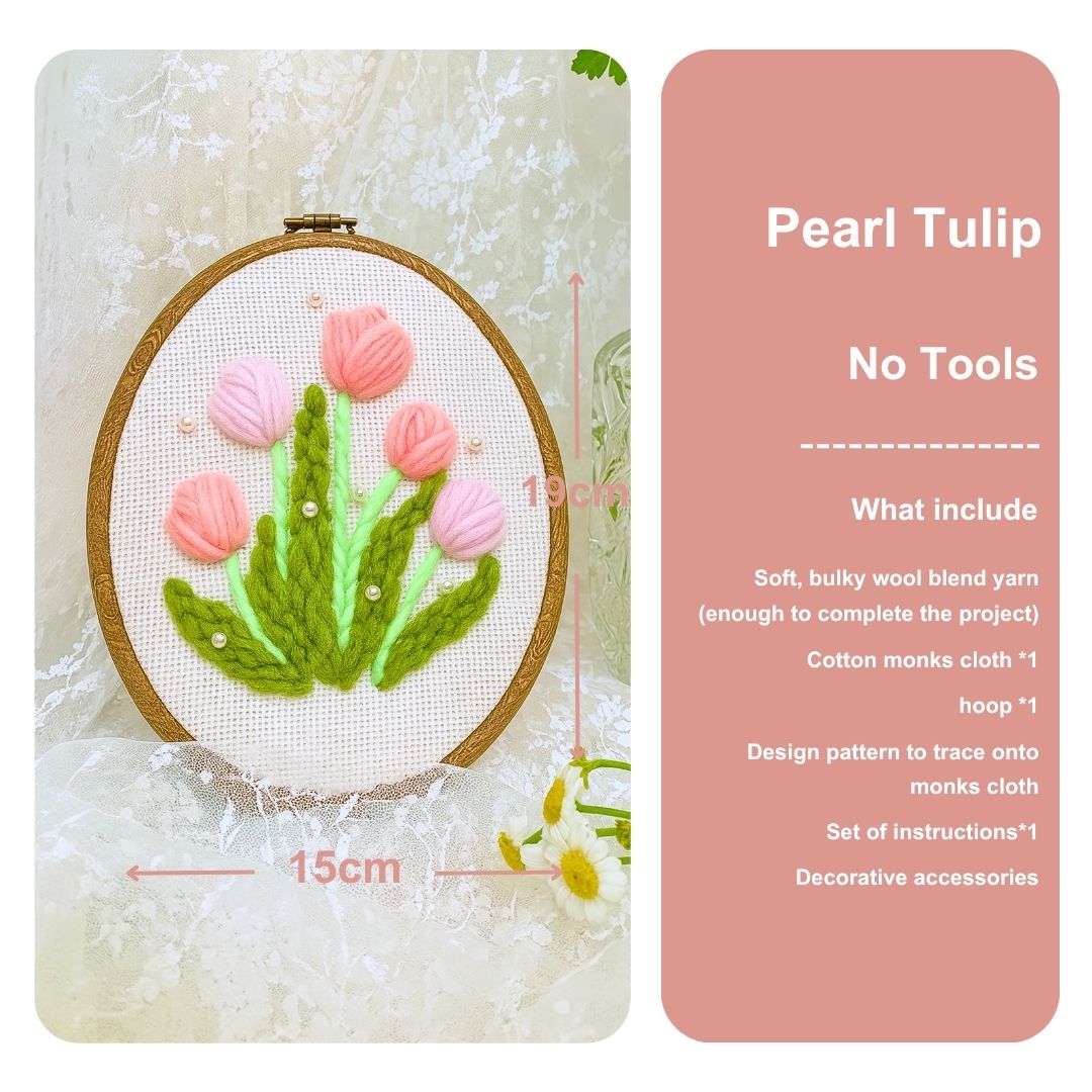 [New] Beginner Punch Needle Embroidery Kit - Easy DIY Summer Floral Collection