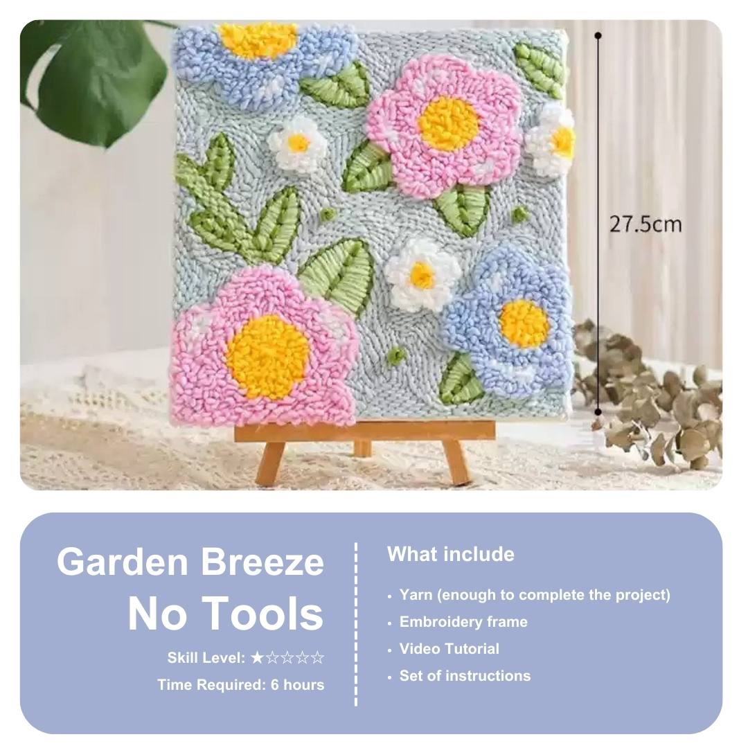 Beginner Punch Needle Embroidery Kit - Easy DIY Garden Breeze