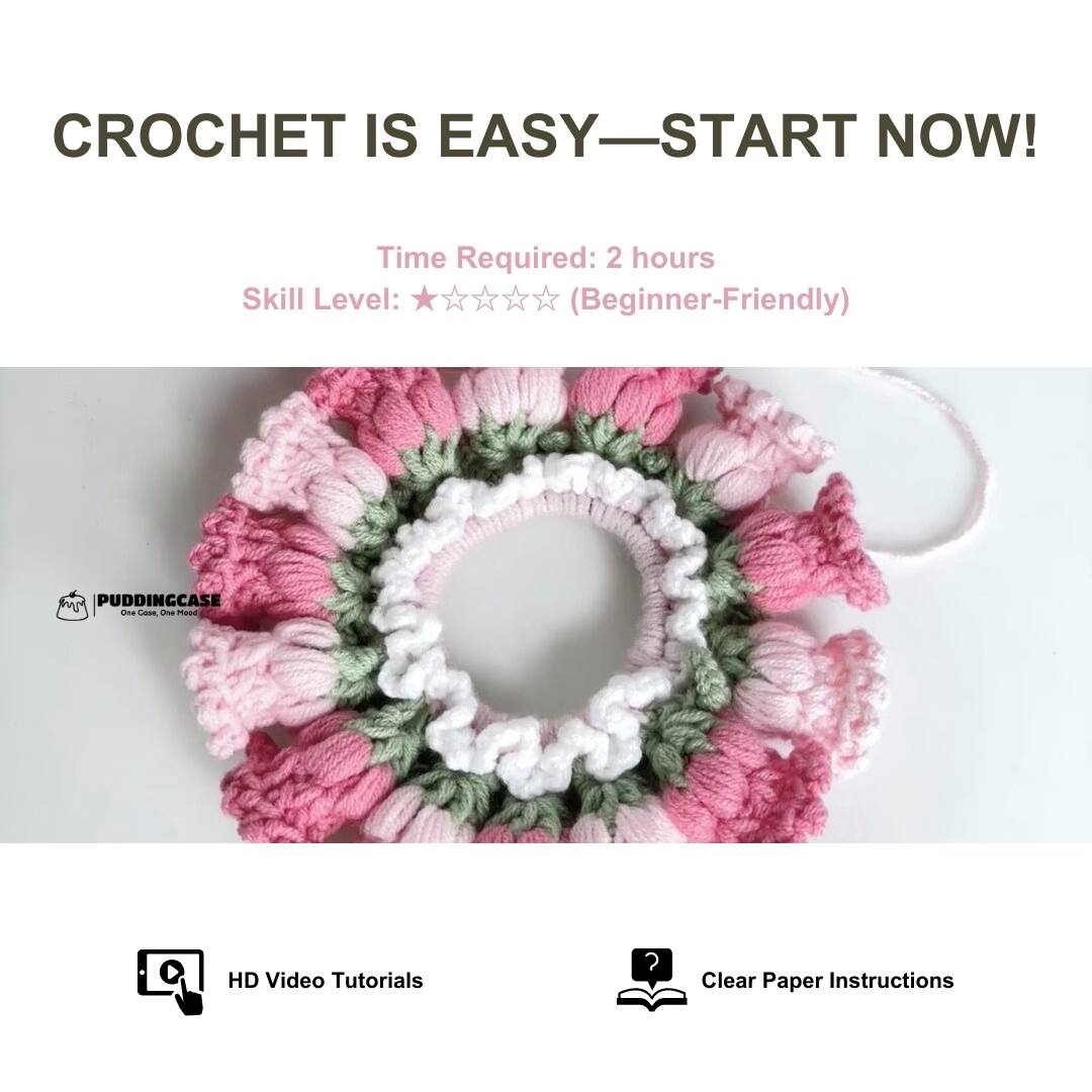 Tulip Wreath Crochet Set Easy DIY for Beginner Woven