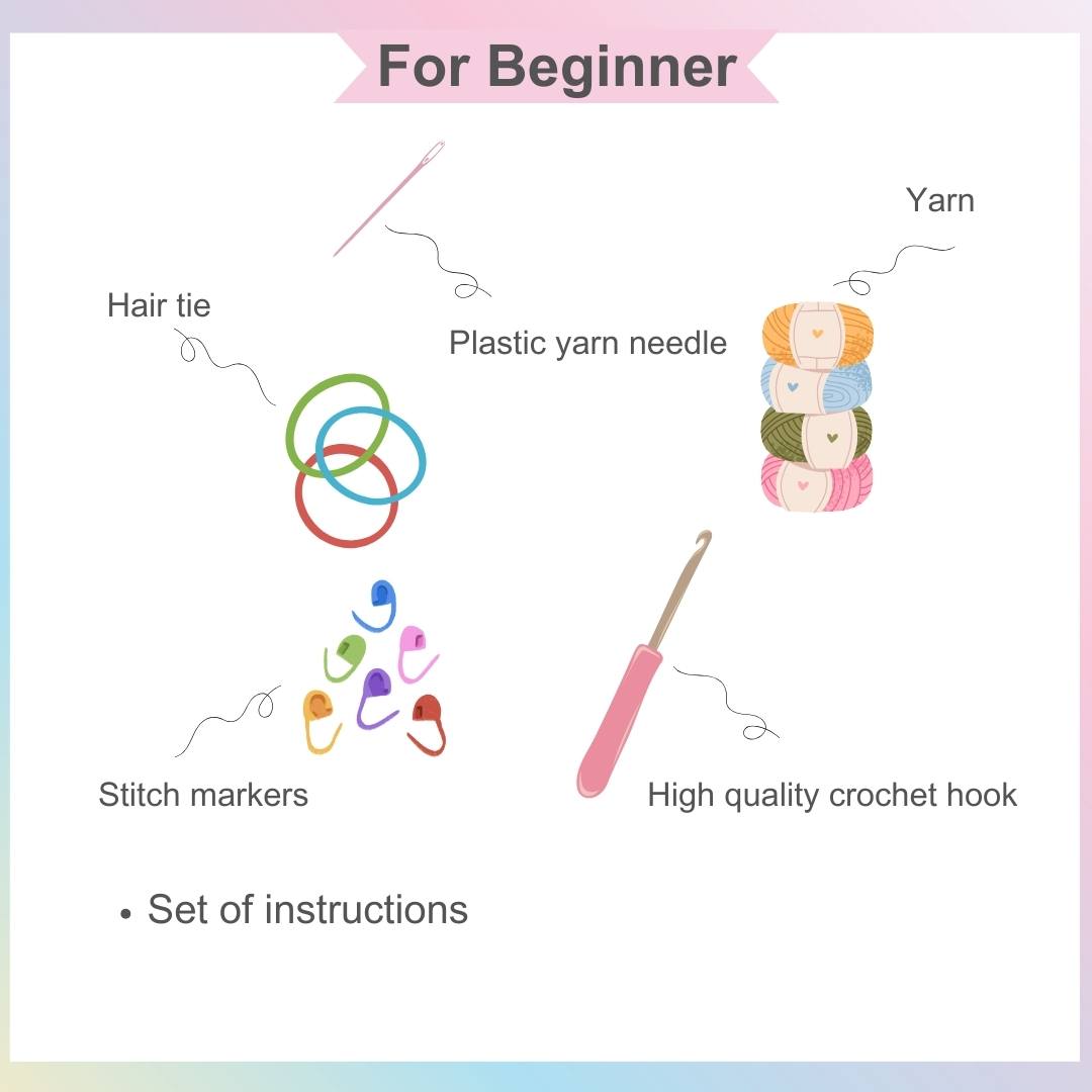 Tulip Wreath Crochet Set Easy DIY for Beginner Woven